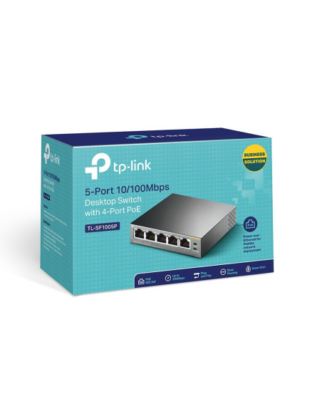 Tp-Link Tl-Sf1005P Przełącznik Sieciowy Nie Zarządzany Fast Ethernet (10/100) Obsługa Poe Czarny