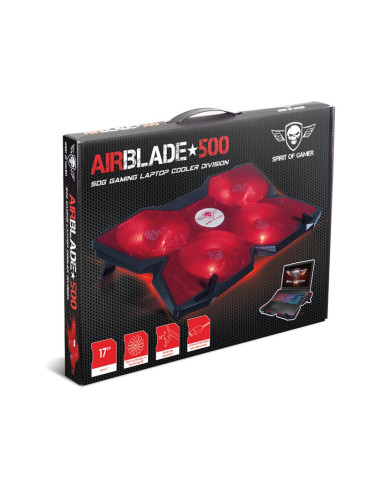 Spirit Of Gamer Airblade 500 Podkładka Chłodząca Do Laptop 40,6 Cm (16") 1200 Rpm Czarny