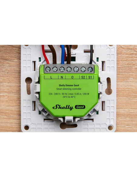 Shelly Dimmer Gen4 Inteligentny Ściemniacz  Wifi Bluetooth, Zielony