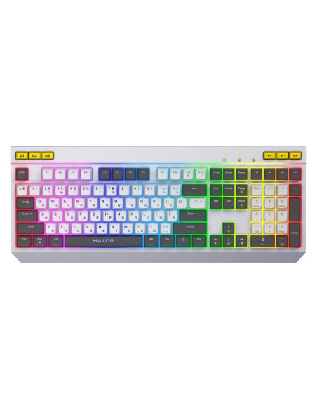 Hator Icefall Klawiatura Gaming Usb Qwerty Us English Biały