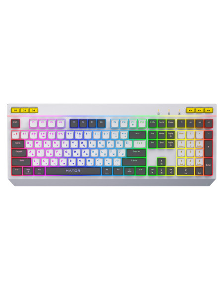 Hator Icefall Klawiatura Gaming Usb Qwerty Us English Biały