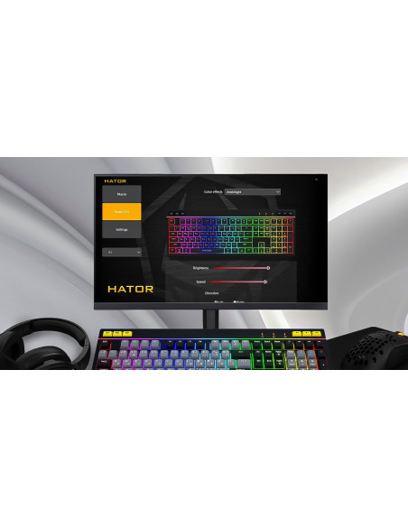 Hator Icefall Klawiatura Gaming Usb Qwerty Us English Biały