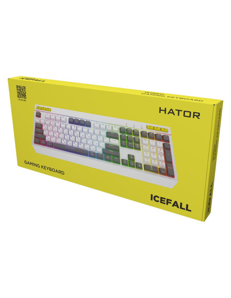 Hator Icefall Klawiatura Gaming Usb Qwerty Us English Biały