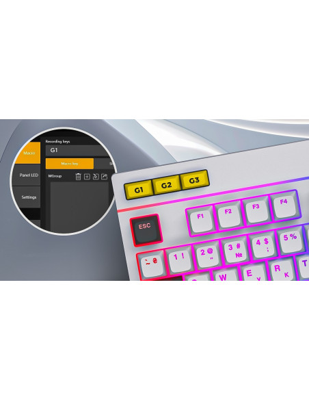 Hator Icefall Klawiatura Gaming Usb Qwerty Us English Biały