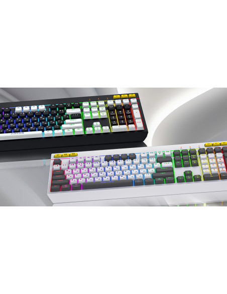 Hator Icefall Klawiatura Gaming Usb Qwerty Us English Biały