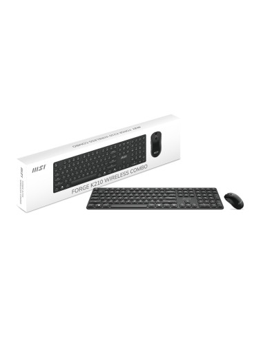 Msi Forge K210 Wireless Combo Klawiatura Dołączona Myszka Dom/Biuro Usb Czarny