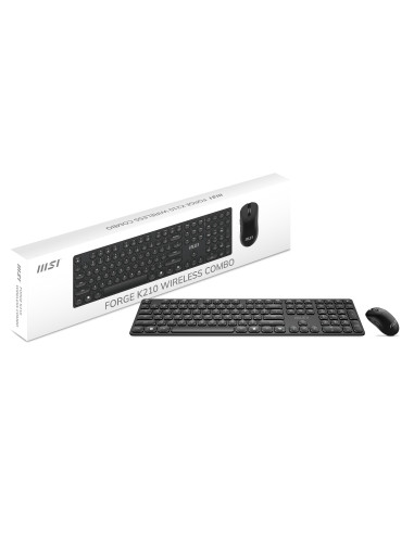 Msi Forge K210 Wireless Combo Klawiatura Dołączona Myszka Dom/Biuro Usb Qwerty Us English Czarny