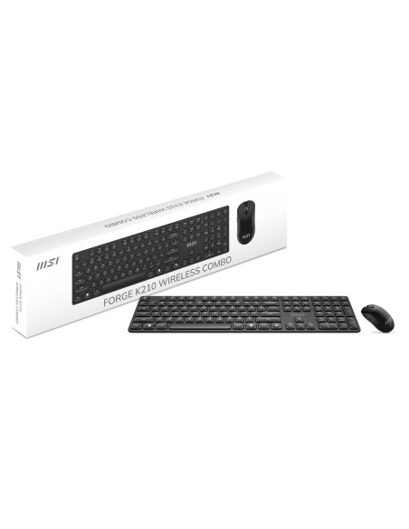 Msi Forge K210 Wireless Combo Klawiatura Dołączona Myszka Dom/Biuro Usb Qwerty Us English Czarny