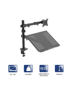 Uchwyt Biurkowy Do Monitora I Laptopa Akyga Ak-Mb-04 Regulowane Ramię 10Kg Vesa 75X75Mm / 100X100Mm 15-32"