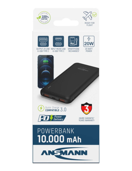 Ansmann Pb320Pd 10000 Mah Czarny