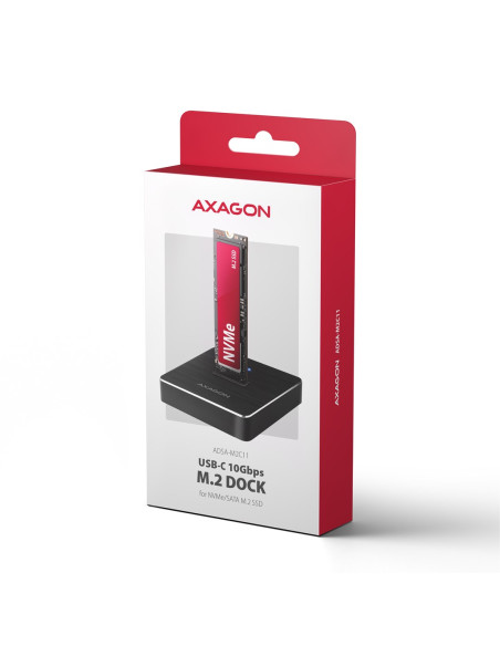 Axagon Adsa-M2C11 Stacja Dokująca Do Dysków Twardych Usb 3.2 Gen 2 (3.1 Gen 2) Type-C Czarny