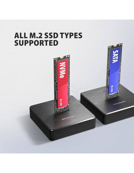 Axagon Adsa-M2C11 Stacja Dokująca Do Dysków Twardych Usb 3.2 Gen 2 (3.1 Gen 2) Type-C Czarny