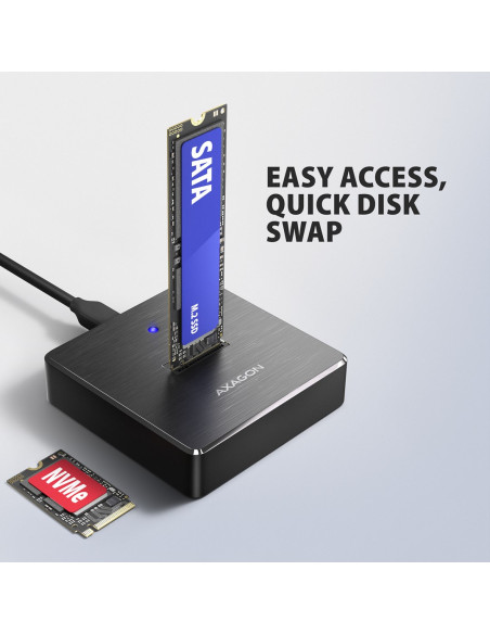 Axagon Adsa-M2C11 Stacja Dokująca Do Dysków Twardych Usb 3.2 Gen 2 (3.1 Gen 2) Type-C Czarny