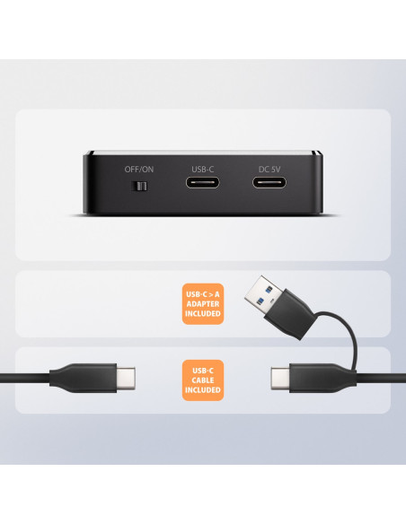 Axagon Adsa-M2C11 Stacja Dokująca Do Dysków Twardych Usb 3.2 Gen 2 (3.1 Gen 2) Type-C Czarny