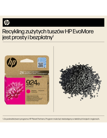 Hp Oryginalny Purpurowy Tusz 924E Evomore