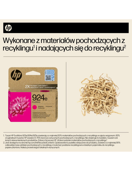 Hp Oryginalny Purpurowy Tusz 924E Evomore