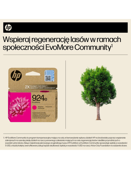 Hp Oryginalny Purpurowy Tusz 924E Evomore