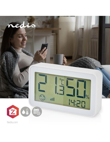 Nedis Zbsc30Wt Cyfrowa Stacja Meteorologiczna Biały Lcd Bateria
