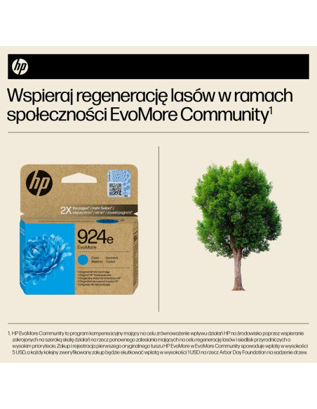 Hp Oryginalny Błękitny Tusz 924E Evomore