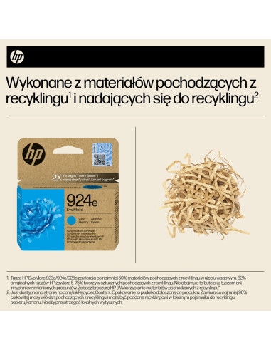 Hp Oryginalny Błękitny Tusz 924E Evomore