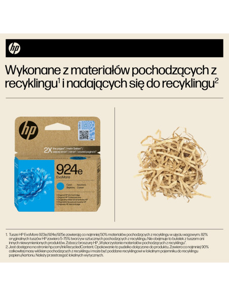 Hp Oryginalny Błękitny Tusz 924E Evomore