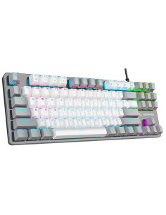 Klawiatura Przewodowa Rampage Snugk14Rs-Wg Snug Rgb Krgd Red Gamingowa Mechaniczna Biało-Szara