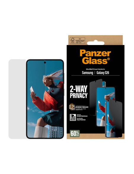 Panzerglass ® 2-Way Privacy Screen Protector Samsung Galaxy S26 | Ultra-Wide Fit W. Easyaligner Przezroczysta Ochrona Ekranu 1 S