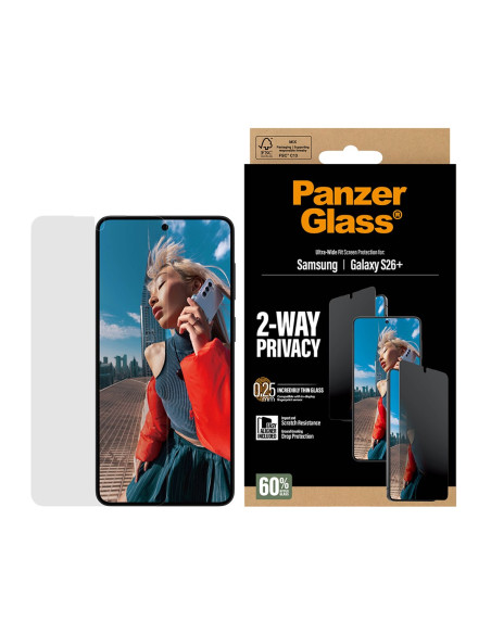 Panzerglass ® 2-Way Privacy Screen Protector Samsung Galaxy S26+ | Ultra-Wide Fit W. Easyaligner Przezroczysta Ochrona Ekranu 1 