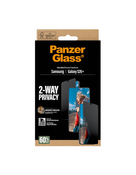 Panzerglass ® 2-Way Privacy Screen Protector Samsung Galaxy S26+ | Ultra-Wide Fit W. Easyaligner Przezroczysta Ochrona Ekranu 1 