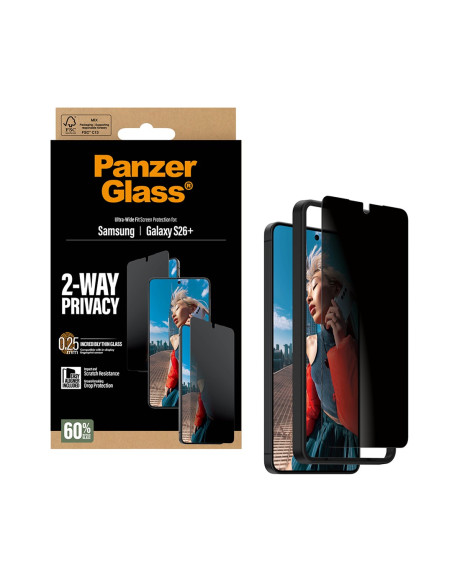 Panzerglass ® 2-Way Privacy Screen Protector Samsung Galaxy S26+ | Ultra-Wide Fit W. Easyaligner Przezroczysta Ochrona Ekranu 1 
