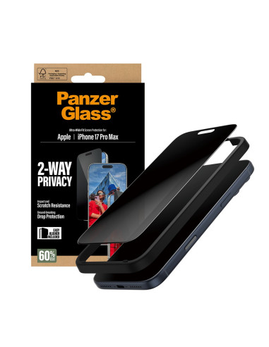 Panzerglass ® 2-Way Privacy Screen Protector Iphone 17 Pro Max | Ultra-Wide Fit W. Easyaligner Przezroczysta Ochrona Ekranu Appl