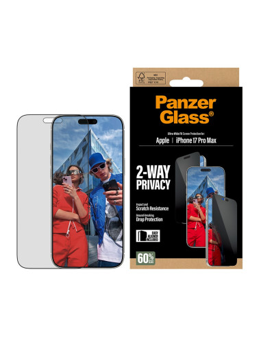 Panzerglass ® 2-Way Privacy Screen Protector Iphone 17 Pro Max | Ultra-Wide Fit W. Easyaligner Przezroczysta Ochrona Ekranu Appl