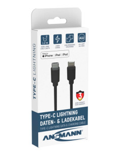 Ansmann 1700-0106 Kabel Do Telefonu Czarny 0,12 M Usb C Lightning 2