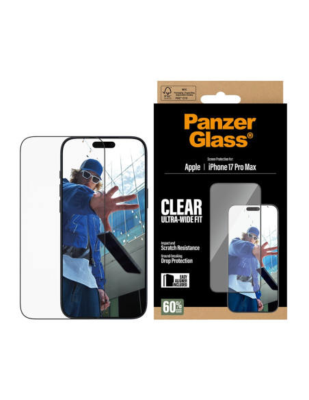 Panzerglass ® Screen Protector Iphone 17 Pro Max | Ultra-Wide Fit W. Easyaligner Przezroczysta Ochrona Ekranu Apple 1 Szt.