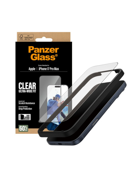 Panzerglass ® Screen Protector Iphone 17 Pro Max | Ultra-Wide Fit W. Easyaligner Przezroczysta Ochrona Ekranu Apple 1 Szt.