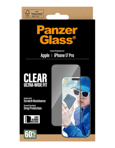 Panzerglass ® Screen Protector Iphone 17 Pro | Ultra-Wide Fit W. Easyaligner Przezroczysta Ochrona Ekranu Apple 1 Szt.