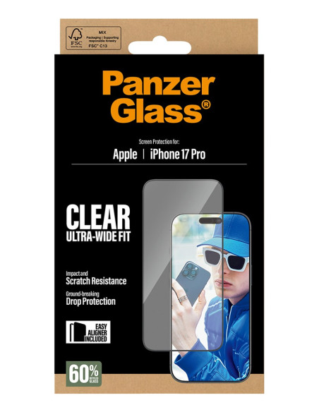 Panzerglass ® Screen Protector Iphone 17 Pro | Ultra-Wide Fit W. Easyaligner Przezroczysta Ochrona Ekranu Apple 1 Szt.