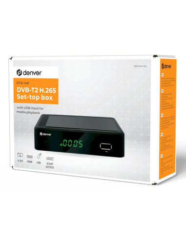 Denver Dtb-148 Set-Top Box (Dekoder Stb) Ethernet (Rj-45), Terrestrial Full Hd Czarny