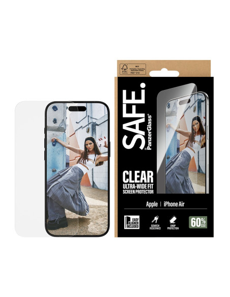 Panzerglass Safe. By ® Screen Protector Iphone Air | Ultra-Wide Fit W. Easyaligner Przezroczysta Ochrona Ekranu Apple 1 Szt.