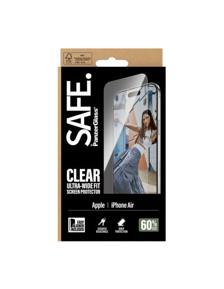 Panzerglass Safe. By ® Screen Protector Iphone Air | Ultra-Wide Fit W. Easyaligner Przezroczysta Ochrona Ekranu Apple 1 Szt.