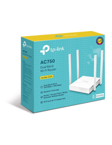 Tp-Link Archer C24 Router Bezprzewodowy Fast Ethernet Dual-Band (2.4 Ghz/5 Ghz) Biały