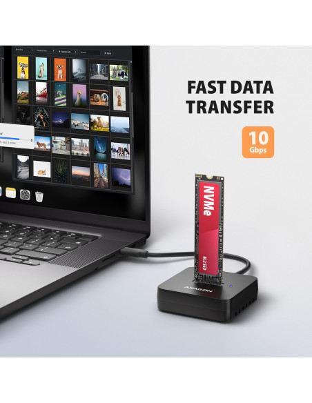 Axagon Adsa-M2C11L Stacja Dokująca Do Dysków Twardych Usb 3.2 Gen 2 (3.1 Gen 2) Type-C Czarny