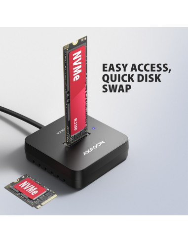 Axagon Adsa-M2C11L Stacja Dokująca Do Dysków Twardych Usb 3.2 Gen 2 (3.1 Gen 2) Type-C Czarny