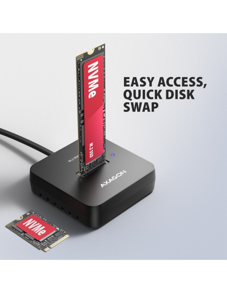 Axagon Adsa-M2C11L Stacja Dokująca Do Dysków Twardych Usb 3.2 Gen 2 (3.1 Gen 2) Type-C Czarny