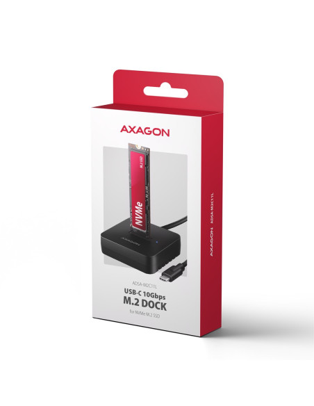 Axagon Adsa-M2C11L Stacja Dokująca Do Dysków Twardych Usb 3.2 Gen 2 (3.1 Gen 2) Type-C Czarny