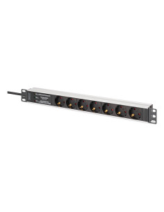 Digitus Dn-95441 Rozdzielacz Zasilania Pdu 7 X Gniazdo Sieciowe 1U Czarny, Srebrny