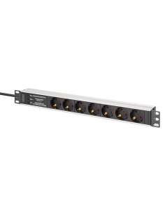 Digitus Dn-95441 Rozdzielacz Zasilania Pdu 7 X Gniazdo Sieciowe 1U Czarny, Srebrny 2