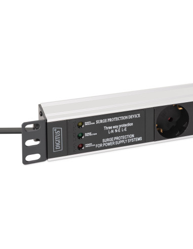 Digitus Dn-95441 Rozdzielacz Zasilania Pdu 7 X Gniazdo Sieciowe 1U Czarny, Srebrny