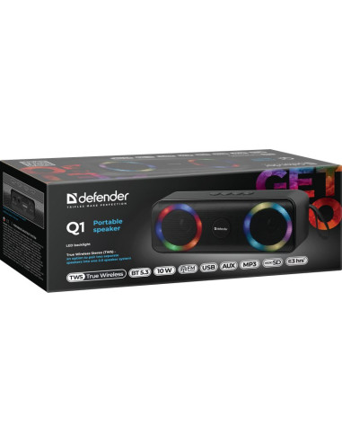 Głośnik Defender Beatbox 20 Bluetooth 20W Light/Bt/Mic/Fm/Usb/Tf