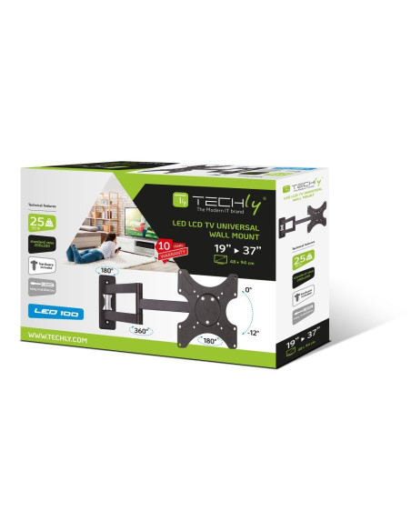 Techly Ica-Lcd 2903 Uchwyt Do Telewizorów 94 Cm (37") Czarny